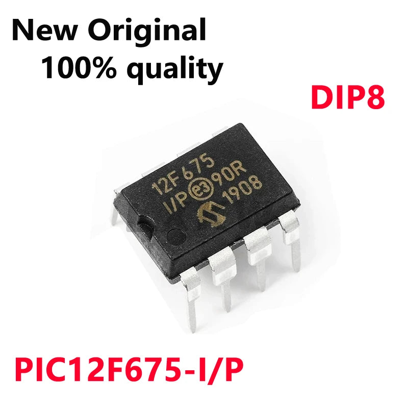 5/PCS New PIC12F675-I/P 12F675 DIP8 8-bit flash memory microcontroller chip In Stock