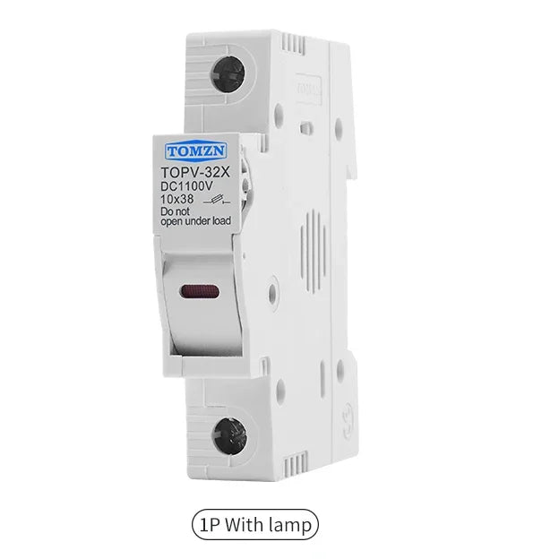 TOMZN 1P 2P DC Fuse Holder 10*38mm High Voltage Solar PV 1100V TOPV-30 Base Photovoltaic System Protection Protector GPV