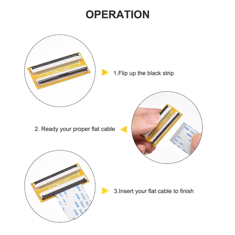 FFC FPC 0.5MM Flexible Flat Cable Lengthen Extension Board Single Side PCB Connector 6/8/10/12/16/20/22/24/26/30/34/40 Pins