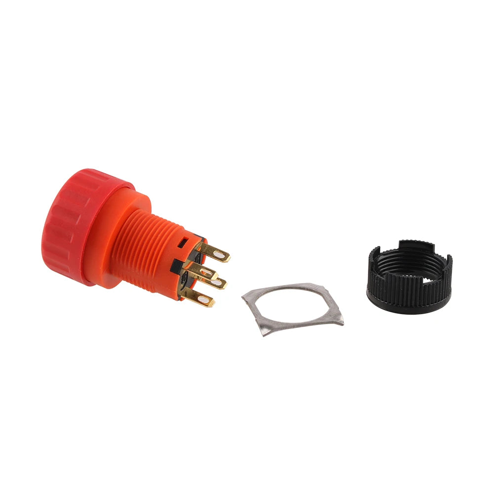 16mm Emergency STOP Mushroom Push Button Switch Plastic Self-locking 1NO1NC Knob Rotary Switch SPDT Red