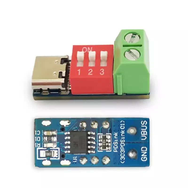 USB C PD QC Trigger 5V~20V Dial Code Adjustment DC Voltage Power Module Dial Adjustment Voltage Fast Charging Decoy Module
