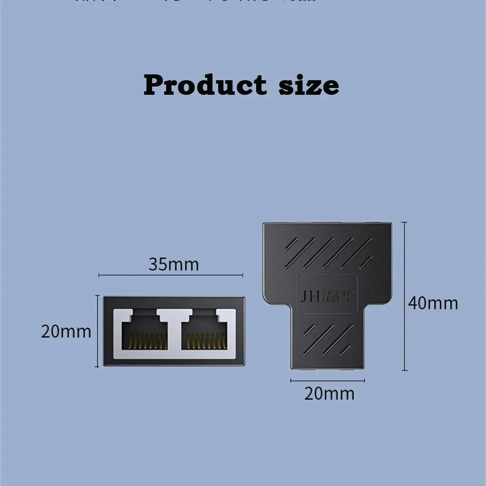 RJ45 Splitter Adapter 1 to 2 Dual Female USB to RJ45 Port 8P8C Extender Plug LAN Interface Ethernet Socket Connector
