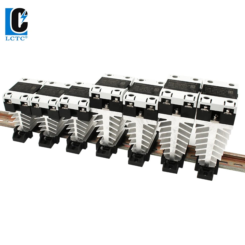 LCTC SSR 10A25a40a60A80A100A120A Solid State Relay with Radiator DC-AC AC-AC DC-DC DIN Rail Zero-crossing Relays