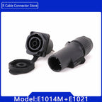 2pcs 3Pins Waterproof IP65 True Locking Powercon Male Plug Jack Power Female Sockets Chassis Wire Connectors