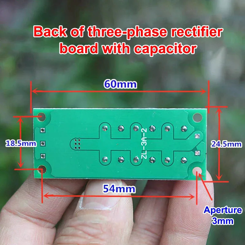 24V 3A Three-Phase Rectifier Bridge Small Generator Rectifier Board Brushless Brush DC Generator Filter Board Module