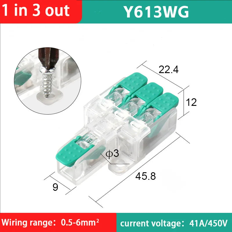 Fast Wiring Wire Connectors Splitter Terminal Blocks Quick Plug-in Connector Conductor Cable Junction Box