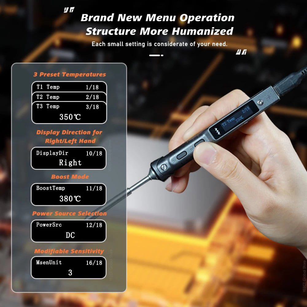 Original TS101 Electric Soldering Iron Adjustable Temperature Digital USB Mini Solder Station 90W TS100 TS 101 Upgrade With Tips