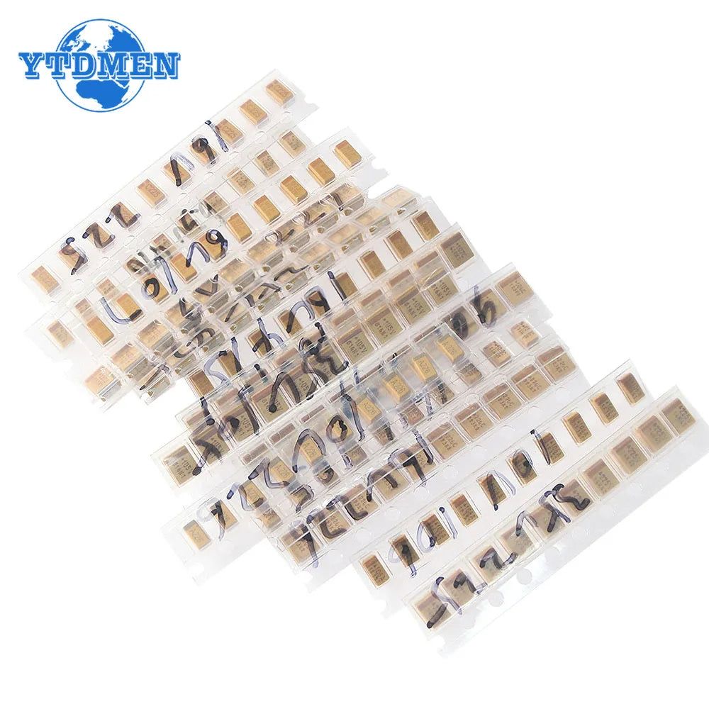 150PCS SMD Tantalum Capacitor Assortment Kit 1uf-220uf A/B Case Tantalum Capacitors Set 1UF 2.2UF 4.7UF 10UF 47UF Capacitors