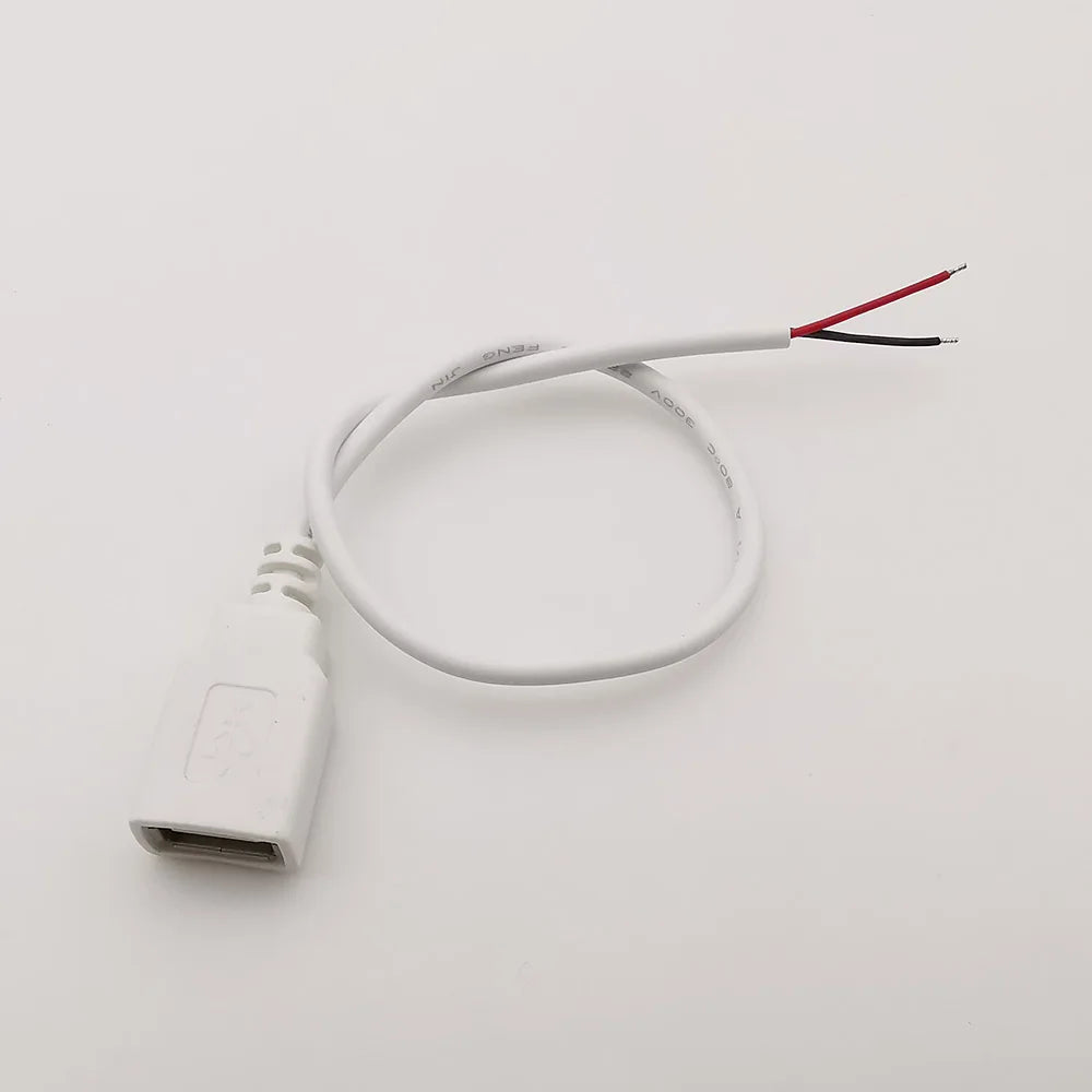 5V USB 2.0 A Female Male Power Supply Cable Connector 2Pin 4Pin Wire Charge Extension Cable Adapter Welding Line DIY 0.3m 1m 2m