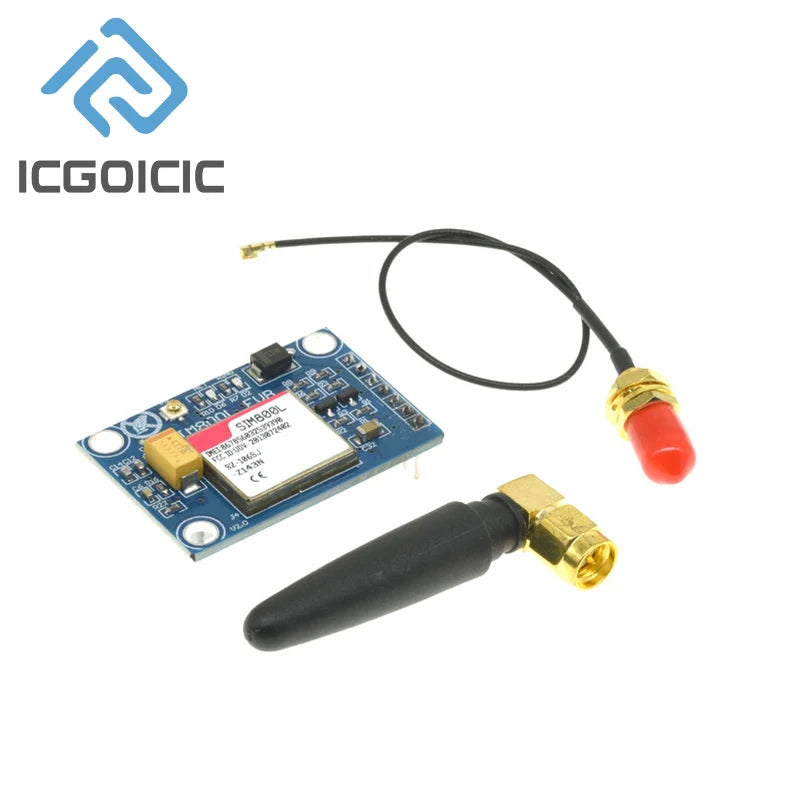 SIM800L V2.0 5V Wireless GSM GPRS MODULE Quad-Band W / Antenna Cable Cap