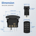 Momentary Rocker Switch 12V 24V Up Down Reverse Polarity DPDT 7 Pin Arrow Rocker Switch (ON)-Off-(ON) Toggle Switch with Wires