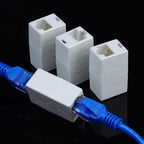 RJ45 Network Ethernet Dual Straight Head Lan Cable Connectors Universal Female To Female Internet Keystone Jack for Cat6 6a CAT5