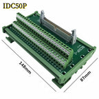 IDC10P/14P/16P/20P/26P/30P/40P/50P/60P/64Pin DC-2 To Terminal Block Breakout Board Adapter PLC Relay Terminals DIN Rail Mounting