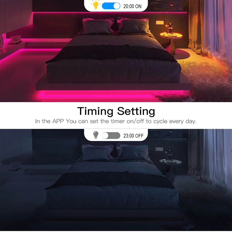 DC12V 1M 2M 3M 4M 5M RGB Neon LED Strip Ligts with Zigbee 3.0 Smart Wifi Controller Tuya Switch Home Decoration Silica Gel -EU