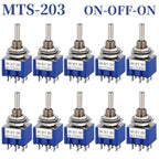 10Pcs Waterproof Cap Miniature Toggle Switch ON-OFF-ON / ON-ON SPDT DPDT MTS-102 MTS-103 MTS-202 MTS-203 Rocker Switch