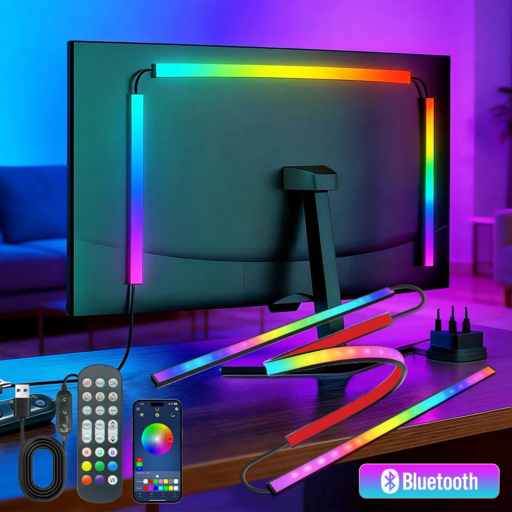 RGB Screen Backlight Strip Light 5V USB Bluetooth 24Keys Remote Kit Music Sycn Atmosphere APP Dreamy for Party Gaming Room Decor