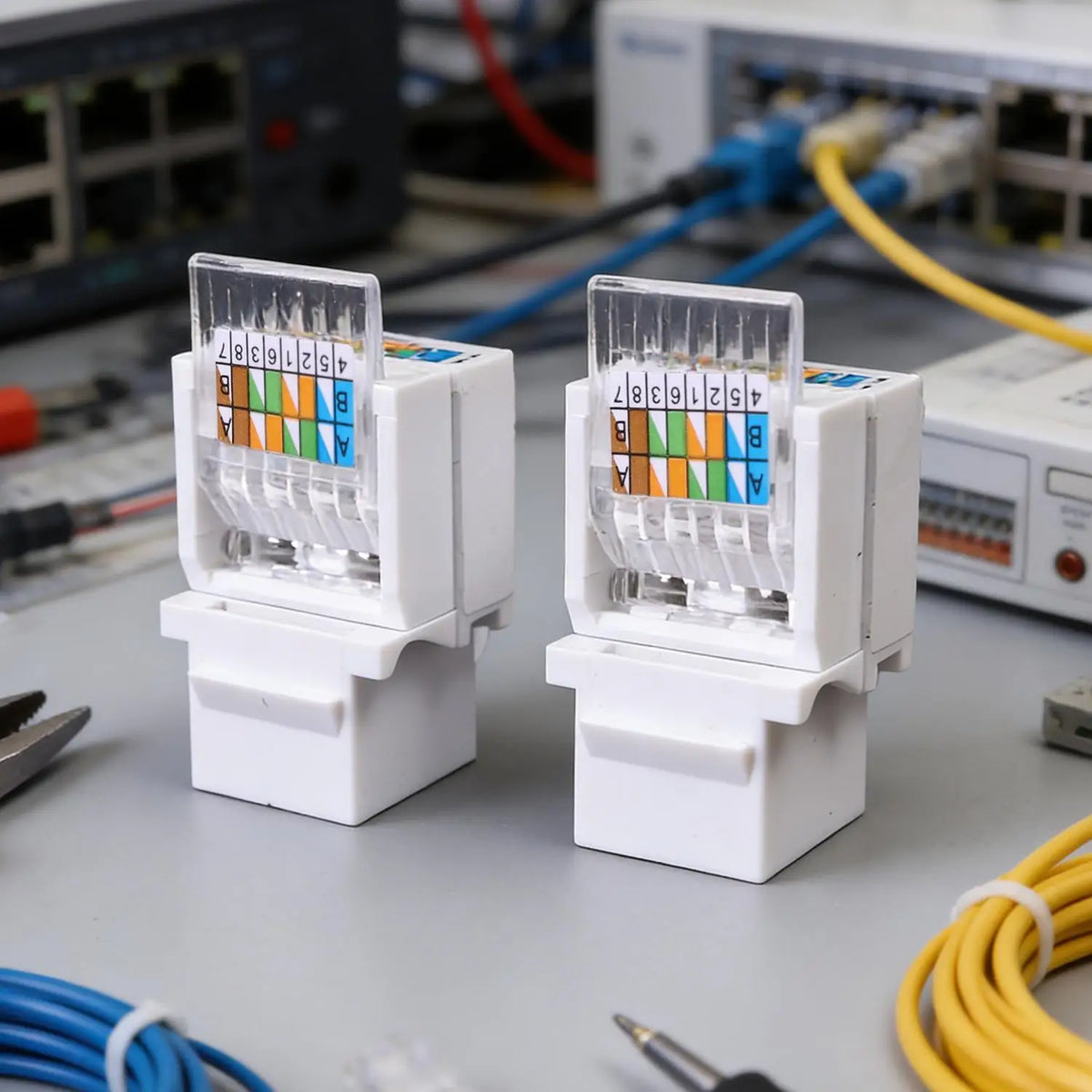 RJ45 Toolless Network Module Cat6 CAT5E Ethernet Keystone Jack No Punch Down Tool For Wall Plate Outlet T568A T568B Wiring