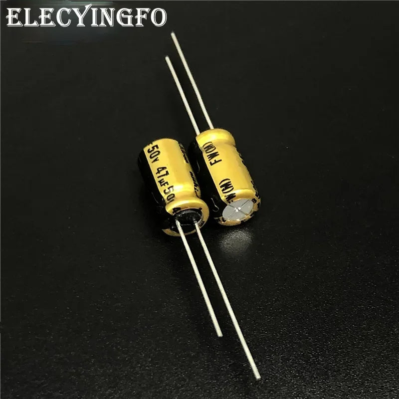10pcs/100pcs 47uF 50V47uf  NICHICON FW Series 6.3x11mm 50V47uF Audio HiFi Electrolytic Capacitor