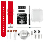 DIY Electronic Watch Kit 0.28'' LED Digital Tube Creative Watch Soldering Kit Microcontroller Watch Kit with Silicone Strap&Case