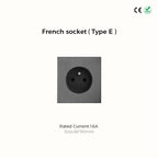 Avoir Wall Toggle Switch Gray Stainless Steel Panel Light Switches 2Way Power Socket Europe Korea French Electrical Outlets Home