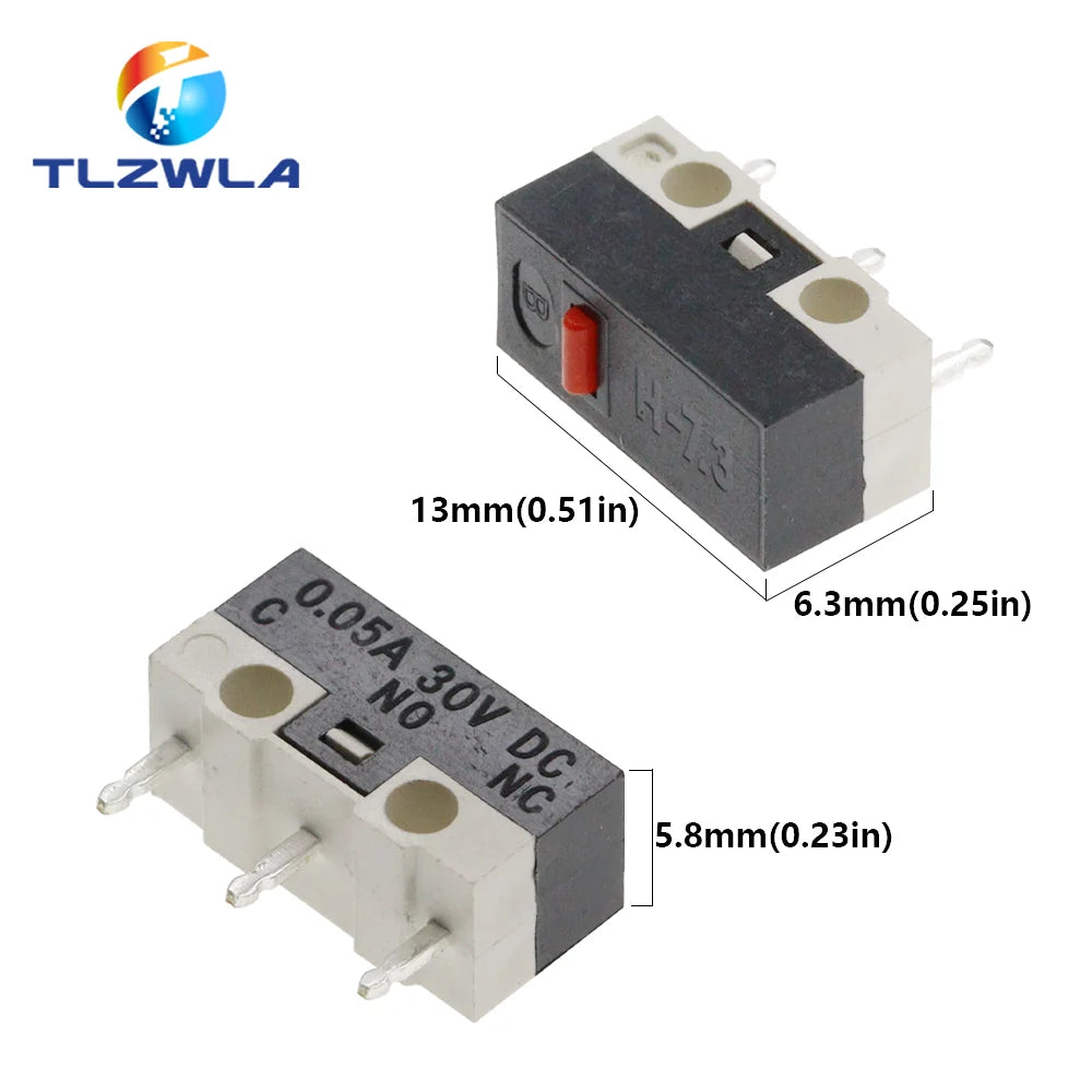 10PCS Micro Limit Switch Momentary Push Button Switch 1A 125V AC Mouse Switch 3Pins Long Handle Roller Lever Arm SPDT 12X6X6MM