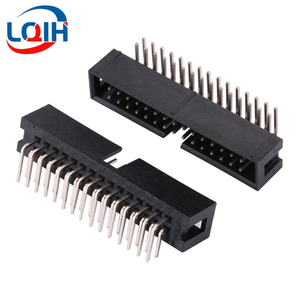 10PCS DC3 6P/8P/10P/14P/16P/20P/30P/34P/40P 2.54mm Socket Header Connector ISP Male Double-spaced Straight needle Curved needle