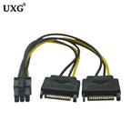 IDE Molex 4 Pin to SATA 2 Serial HDD Power Adapter Cable Hard Drive Connector Male to Female Molex SATA Extension Cord