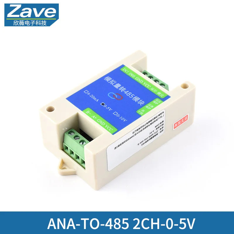 Analog Acquisition Module 4-20mA 0-5V 10V to RS485 Transmitter Modbus Wide Voltage High Precision AD