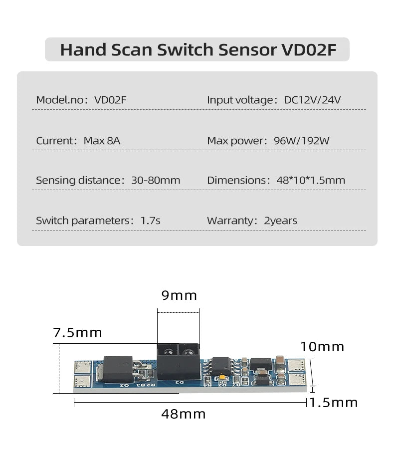 DC12V 24V New Lead-free Sensing Module 8A Pir Motion/ IR Hand Wave/Touch Sensor Module for LED Cabinet Light