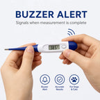 AiQUE Digital Pet Thermometer Fast Read Soft Tip Rectal Oral Temperature Meter for Dogs Cats Pets Memory Recall Veterinary Tool