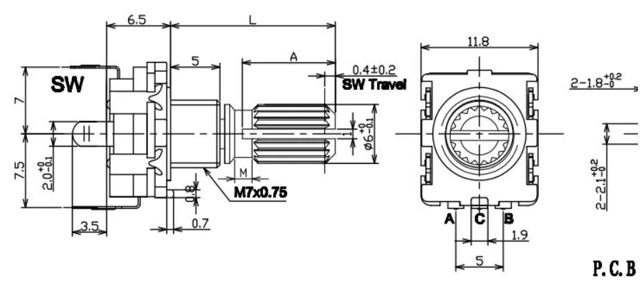 1-100PCS EC11 Rotary Encoder Switch 20 Positions 360 Degree 5Pin Push Button Shaft Length 15mm Plum Bossom Half Shaft