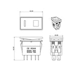 ABILKEEN ON-OFF-ON 3Position Latching KCD2 Rocker Push Button Dual LED Light Rocker Toggle Switch 2NO2NC with 7Pin Terminal