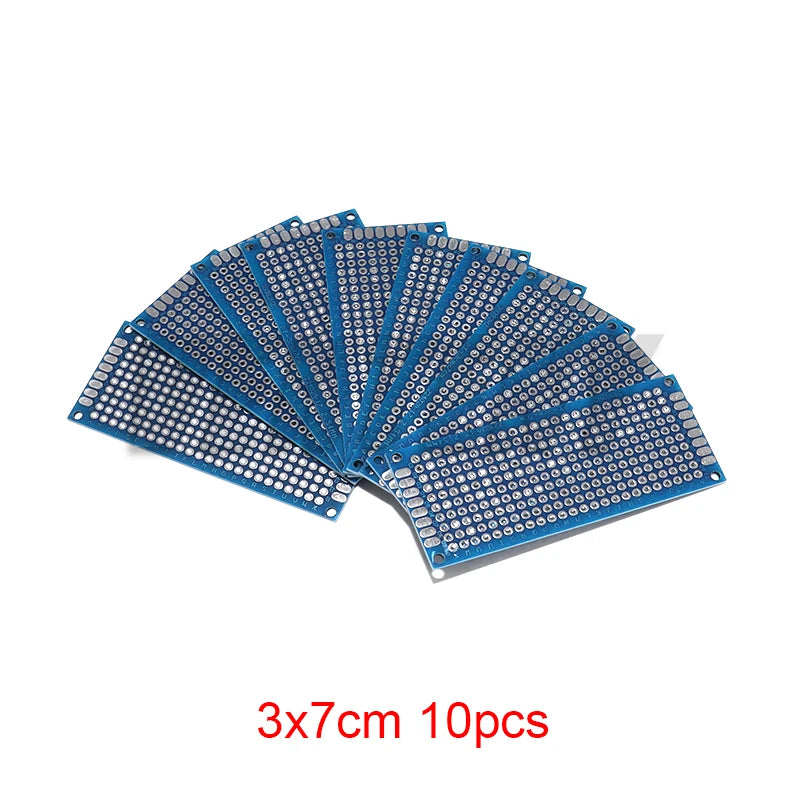 5-10PCS 3x7cm 4x6cm 5x7cm 7x9cm Prototype BoardsBlue Circuit Perfboard Double Sided Circuit Boards DIY Electronic Kit