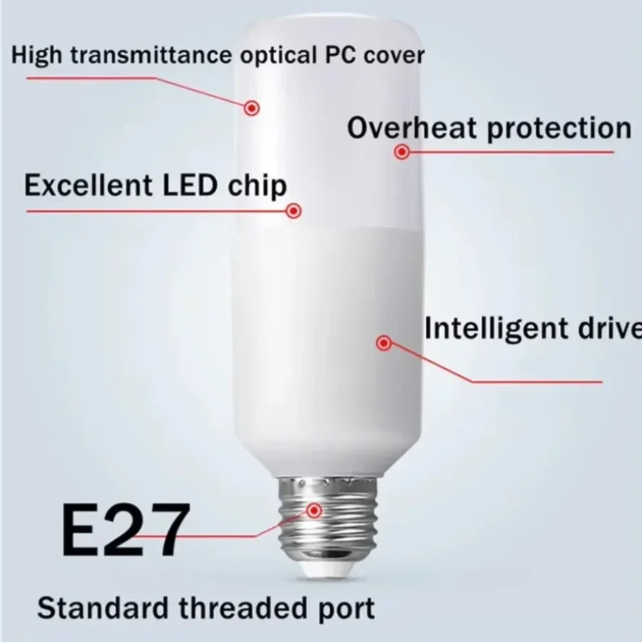 10~1PCS E27 Light Bulb 3-year Warranty 20W 10W White Light LED Cylindrical Corn Bulb AC 220V LED Lamp Home Decoration Chandelier