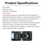 TTL to RS485 Converter Module with 16KV Isolation Voltage Automatic Flow Direction Control for Signal Conversion