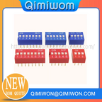 10PCS Red Blue Toggle Switch Spacing 2.54MM DIP Dial The Code Switch 1 2 3 4 5 6 7 8 9 10 12P