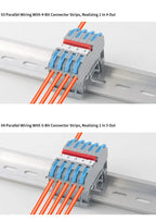 6MM DIN Rail Terminal Blocks Free Splicing Compact Quick Lever Wiring Connector Spring Cable Connection Terminal Press 32A 450V