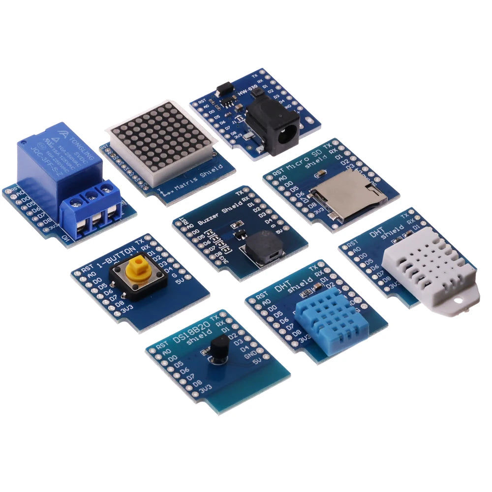ESP8266 D1 Mini Pro WiFi Development NodeMcu Lua ESP-12F CH340G Type-c Micro SD/TF SHT30 Proto Board Dual Base for WeMos DIY Kit