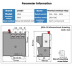 CHINT Thermal Overload Relay Thermal Overload Protector JR36-20 0.25-0.35A 1.0-1.6A 2.2-3.5A 4.5-7.2A 10-16A 14-22A