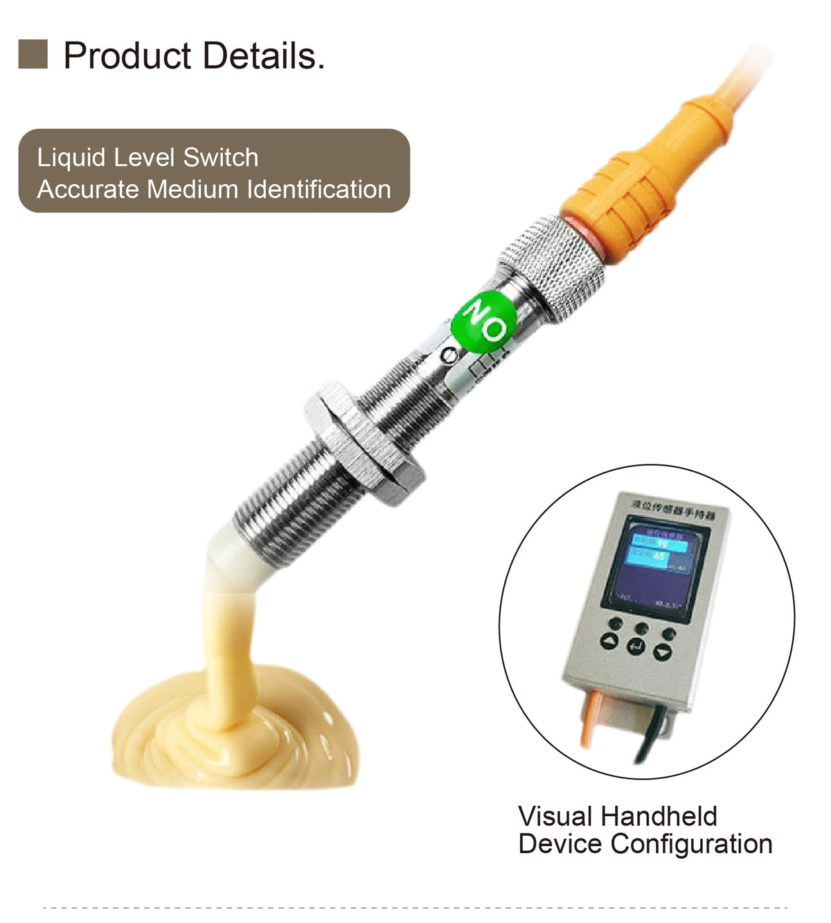 WKC1204 Capacitive Liquid Level Sensor Oil Glue Level Switch DC12-24V NPN PNP for Dispensing Potting Filling System