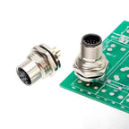 M12 2 3 4 5 6 8 12 17 Core Flange Socket PCB Board Aviation Plug Male and Female Hole size 12/16mm Waterproof Connector