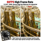 5MP 50FPS Global Shutter USB Camera Module 1/2.5" With No Distortion Lens Machine Vision Industrial High-Speed Capture HD Camera