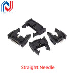 5Pcs 2.54mm Pitch DC2 Male IDC Connector Socket Header With Hook Horn Sample 6P 8P 10P 12P 14P 16P 20P 26P 30P 34P 40P 50P 64Pin