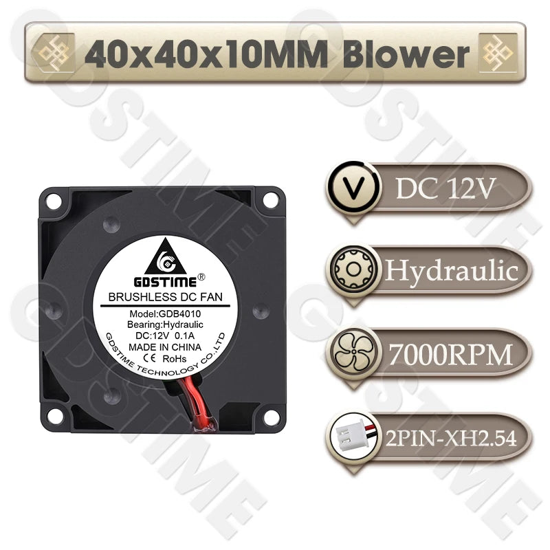 Gdstime 4010 24V Blower 12V 5V Cooler Fan 5015 Radial Fan 50x15MM Turbine Cooling Fan 30MM Micro Fan for 3D Printer Part Cooling