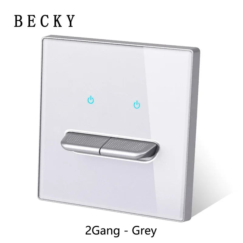 Retro Toggle Light Switch Glass Panel Wall Switch 2 Way EU UK Standard 16A LED Indicator Luxury Vintage Home Interior Ornament