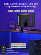 24-34 Inch USB PC LED Strip Lights Computer Sync Light Strip Monitor RGB Screen LED Backlight for Gaming Room Atmosphere Decor