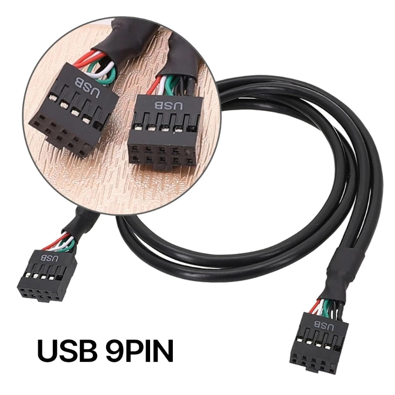 Computer Motherboard Front Usb 9pin 2.0 Extension Cable 9-Pin Female To Female Extension Cable 30/50/70cm