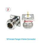 1PCS L16 N/Q9 BNC/TNC/UHF Flange Connector Male Plug/Female Jack 4-Holes Flange Panel Chassis Mount Coaxial Solder Nickel Plated