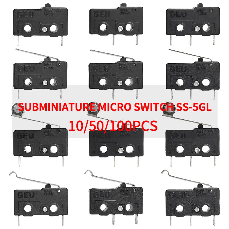 SS-5GL 2/3Pins Micro Limit Switch NO/NC/CHANGEOVER SPDT Snap Action Switch ON/OFF
