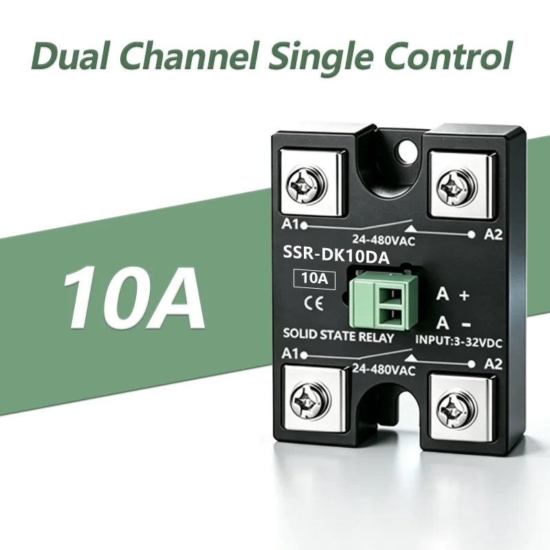 Solid State Relay SSR 10A 25A 40A DC To AC Single Phase Dual Channel Single Control Or Dual Channel Dual Contro